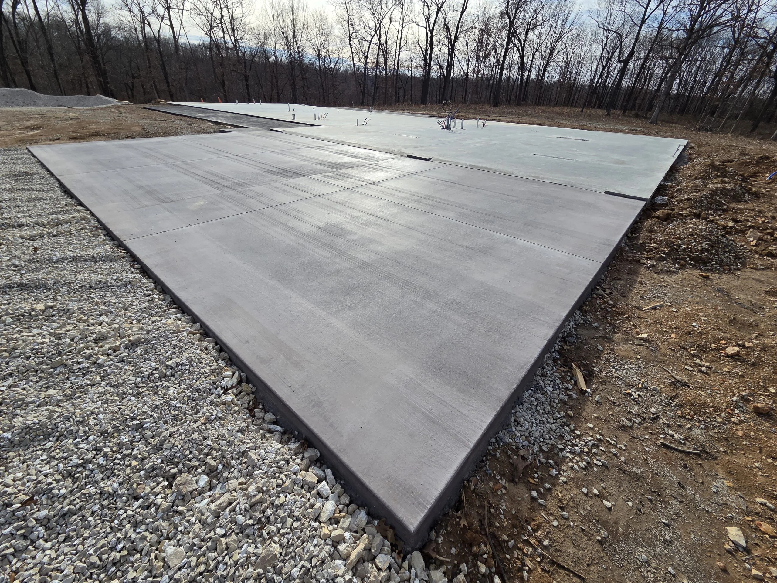 Concrete building pad ready for construction