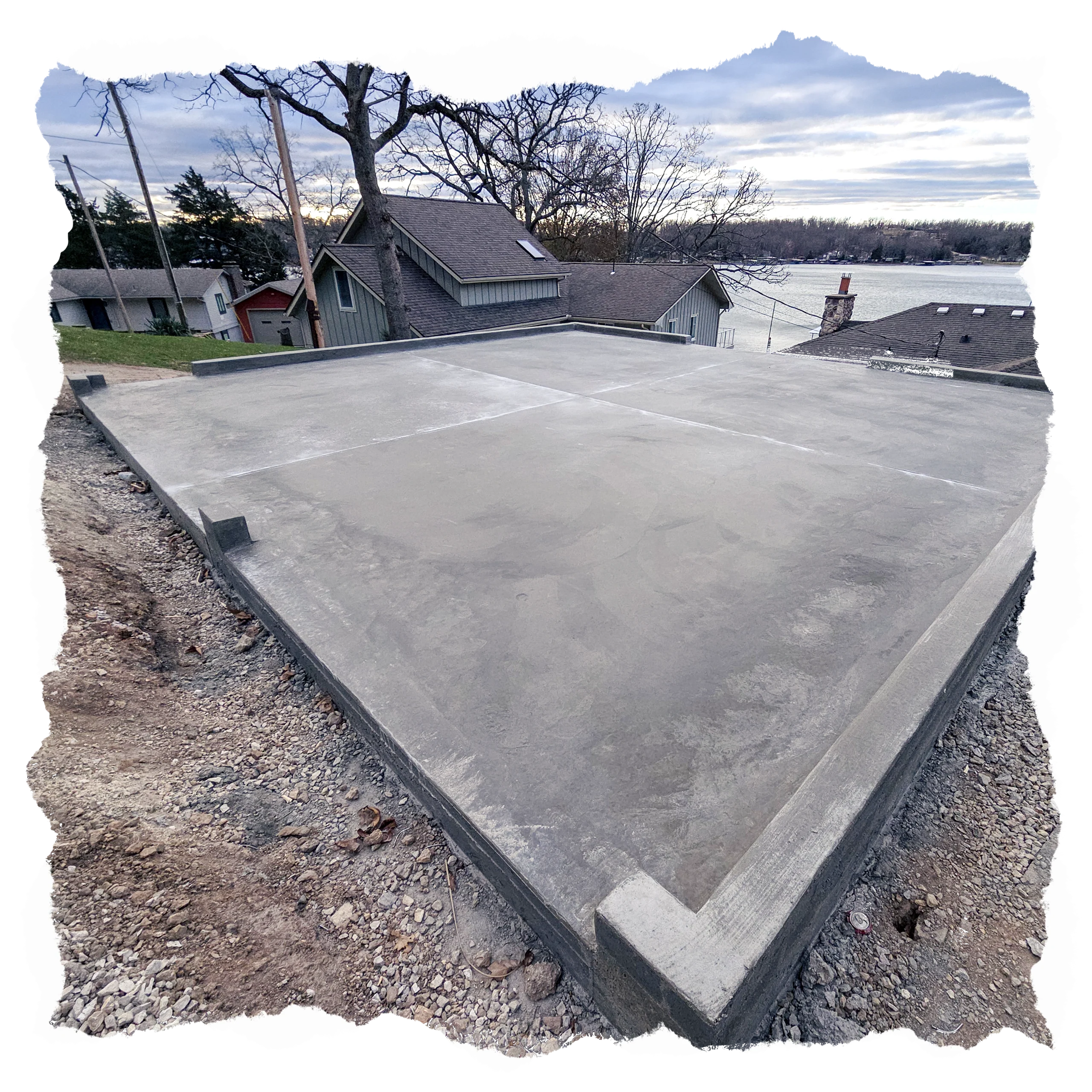 Concrete flatwork patio slab